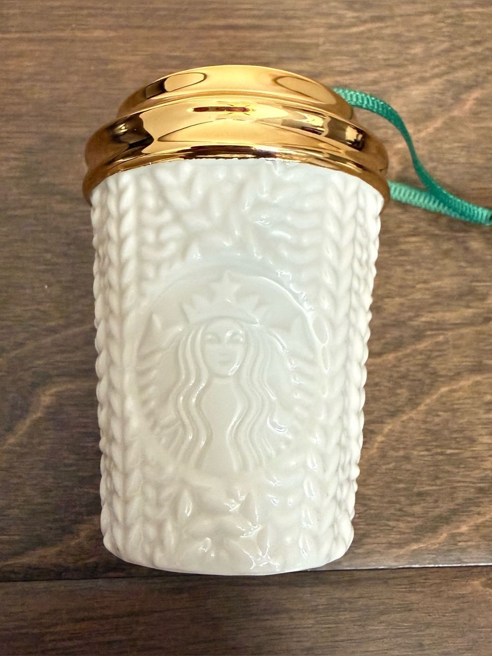 Vintage 2016 Starbucks Cable Knit Sweater Ornament